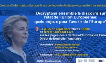  Décryptons le discours sur l’état de l’Union européenne 17 septembre – 18h